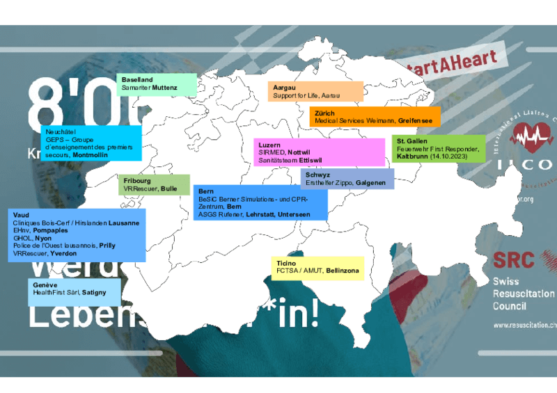 Anbieter mit Aktionen zum Restart A Heart Day in der Schweiz
